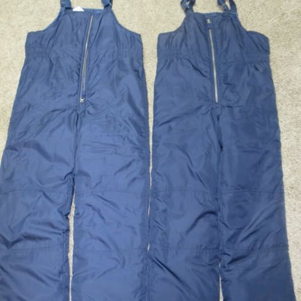 Lot of 2 Carters Snowsuit Size 10/12 Kids Snow Bibs Blue